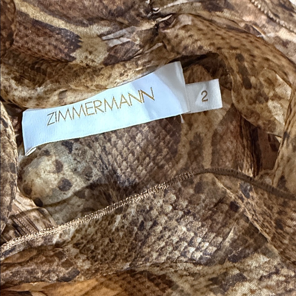 Zimmermann Brown Snake Print Top - Picture 4 of 7